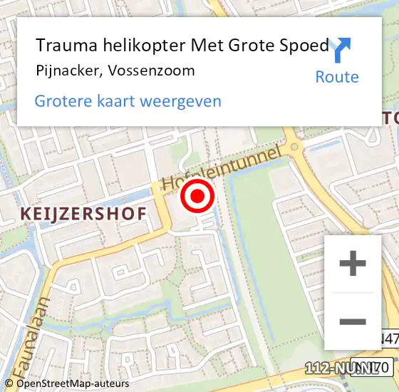 Locatie op kaart van de 112 melding: Trauma helikopter Met Grote Spoed Naar Pijnacker, Vossenzoom op 22 november 2024 00:40