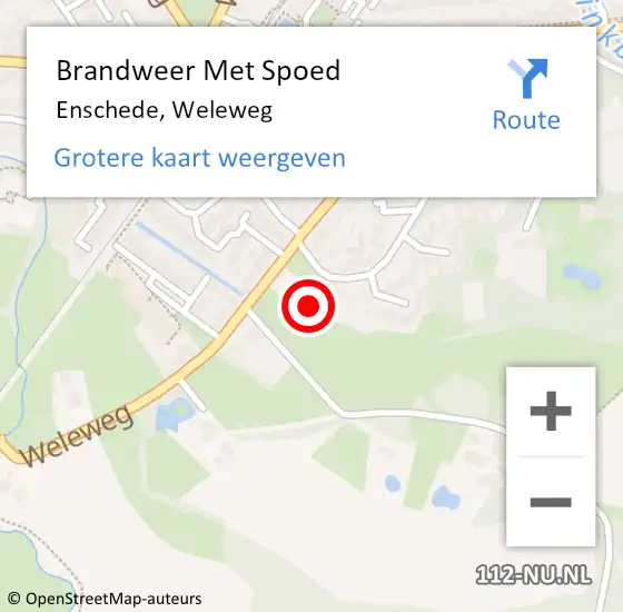 Locatie op kaart van de 112 melding: Brandweer Met Spoed Naar Enschede, Weleweg op 22 november 2024 02:07