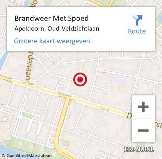 Locatie op kaart van de 112 melding: Brandweer Met Spoed Naar Apeldoorn, Oud-Veldzichtlaan op 22 november 2024 03:23