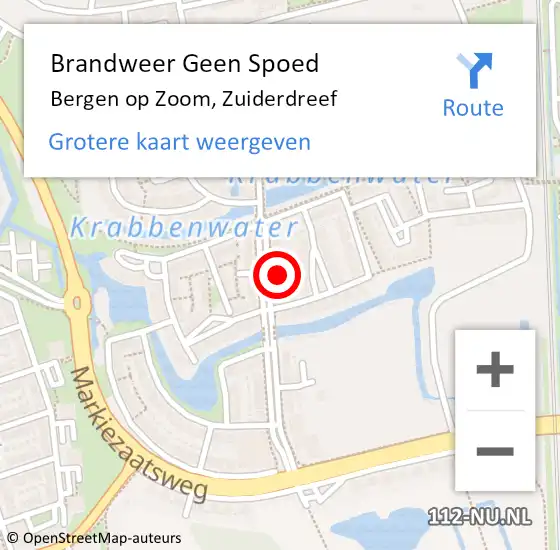 Locatie op kaart van de 112 melding: Brandweer Geen Spoed Naar Bergen op Zoom, Zuiderdreef op 22 november 2024 03:47