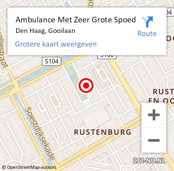 Locatie op kaart van de 112 melding: Ambulance Met Zeer Grote Spoed Naar Den Haag, Gooilaan op 22 november 2024 05:41