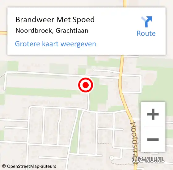 Locatie op kaart van de 112 melding: Brandweer Met Spoed Naar Noordbroek, Grachtlaan op 22 november 2024 06:50