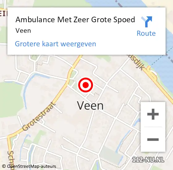 Locatie op kaart van de 112 melding: Ambulance Met Zeer Grote Spoed Naar Veen op 22 november 2024 07:41