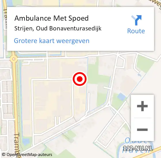 Locatie op kaart van de 112 melding: Ambulance Met Spoed Naar Strijen, Oud Bonaventurasedijk op 22 november 2024 08:34