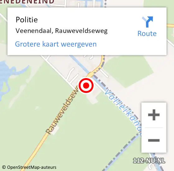 Locatie op kaart van de 112 melding: Politie Veenendaal, Rauweveldseweg op 22 november 2024 08:36