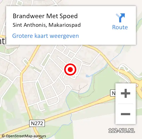 Locatie op kaart van de 112 melding: Brandweer Met Spoed Naar Sint Anthonis, Makariospad op 22 november 2024 08:38