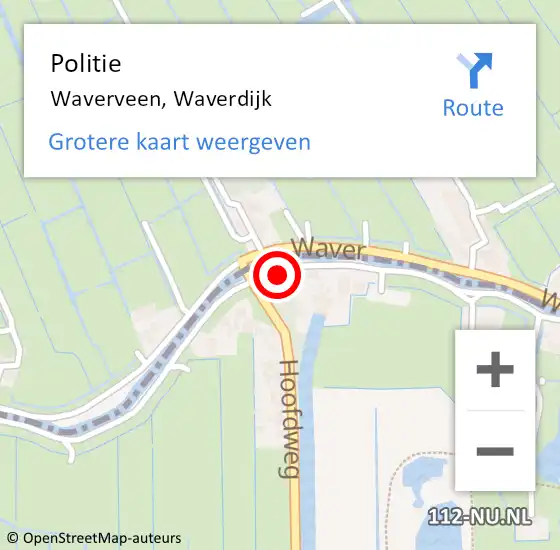 Locatie op kaart van de 112 melding: Politie Waverveen, Waverdijk op 22 november 2024 09:11