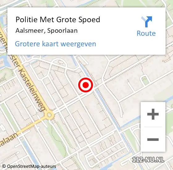 Locatie op kaart van de 112 melding: Politie Met Grote Spoed Naar Aalsmeer, Spoorlaan op 22 november 2024 09:11