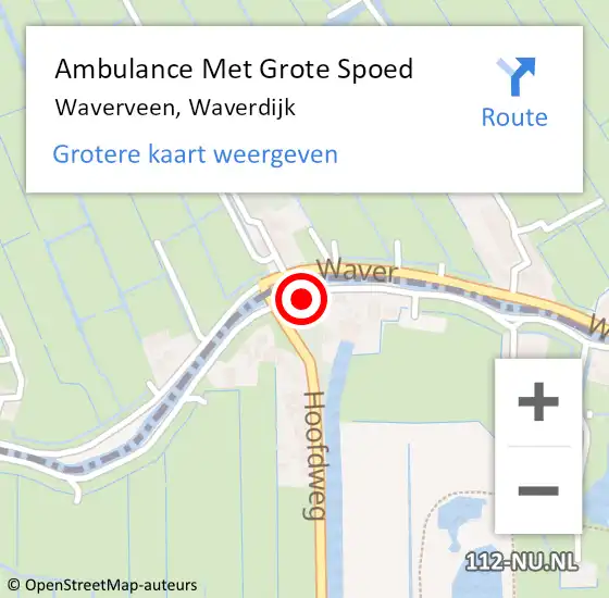 Locatie op kaart van de 112 melding: Ambulance Met Grote Spoed Naar Waverveen, Waverdijk op 22 november 2024 09:16