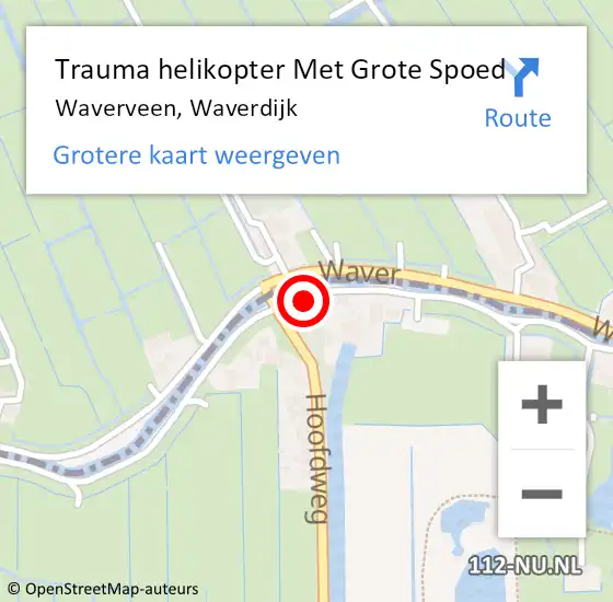 Locatie op kaart van de 112 melding: Trauma helikopter Met Grote Spoed Naar Waverveen, Waverdijk op 22 november 2024 09:16