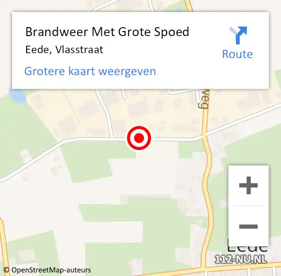 Locatie op kaart van de 112 melding: Brandweer Met Grote Spoed Naar Eede, Vlasstraat op 22 november 2024 09:22