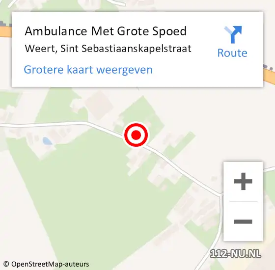 Locatie op kaart van de 112 melding: Ambulance Met Grote Spoed Naar Weert, Sint Sebastiaanskapelstraat op 22 november 2024 09:29