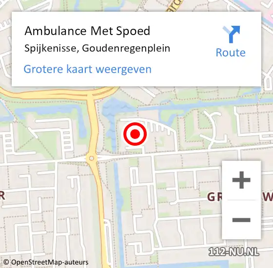 Locatie op kaart van de 112 melding: Ambulance Met Spoed Naar Spijkenisse, Goudenregenplein op 22 november 2024 09:37