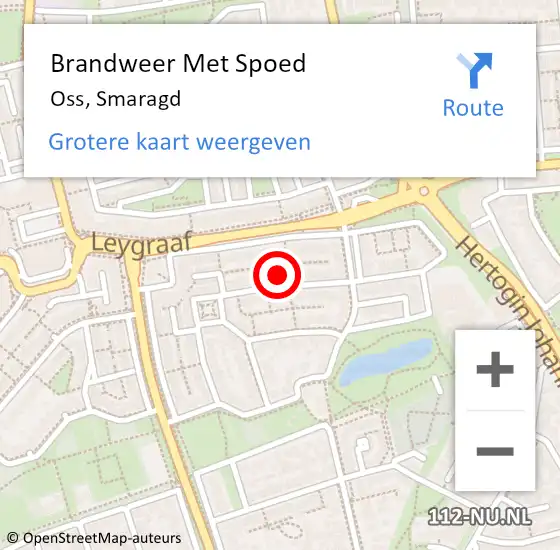 Locatie op kaart van de 112 melding: Brandweer Met Spoed Naar Oss, Smaragd op 22 november 2024 09:48