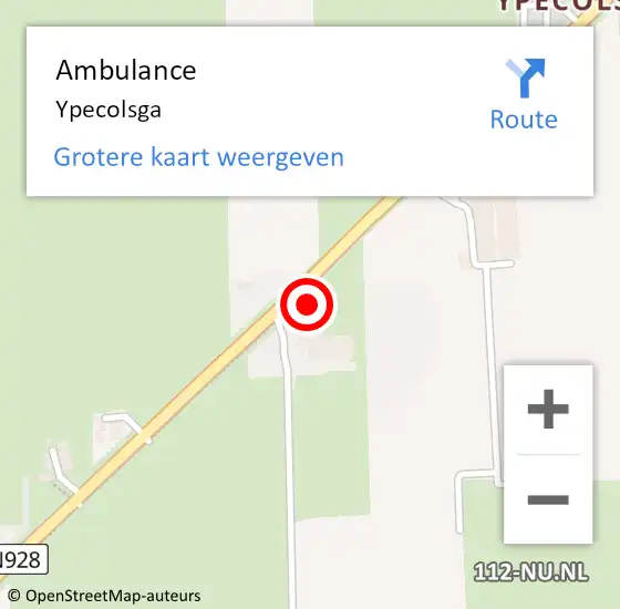 Locatie op kaart van de 112 melding: Ambulance Ypecolsga op 22 november 2024 10:20