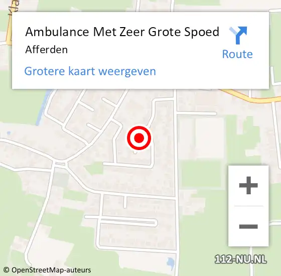 Locatie op kaart van de 112 melding: Ambulance Met Zeer Grote Spoed Naar Afferden op 22 november 2024 10:27