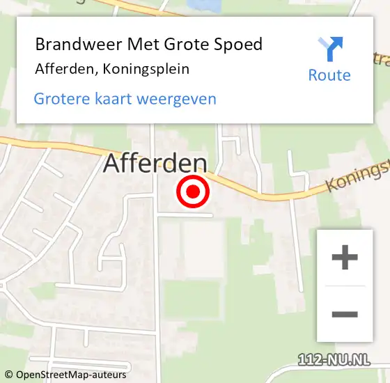 Locatie op kaart van de 112 melding: Brandweer Met Grote Spoed Naar Afferden, Koningsplein op 22 november 2024 10:27