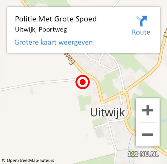 Locatie op kaart van de 112 melding: Politie Met Grote Spoed Naar Uitwijk, Poortweg op 22 november 2024 10:33