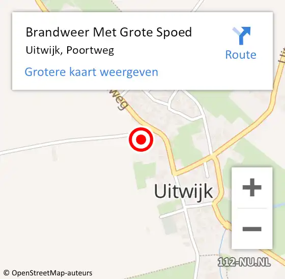 Locatie op kaart van de 112 melding: Brandweer Met Grote Spoed Naar Uitwijk, Poortweg op 22 november 2024 10:37