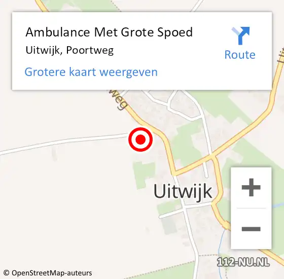 Locatie op kaart van de 112 melding: Ambulance Met Grote Spoed Naar Uitwijk, Poortweg op 22 november 2024 10:37