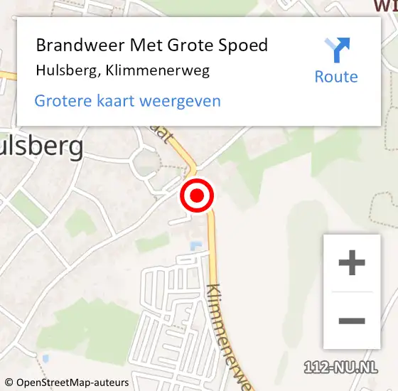 Locatie op kaart van de 112 melding: Brandweer Met Grote Spoed Naar Hulsberg, Klimmenerweg op 22 november 2024 10:51