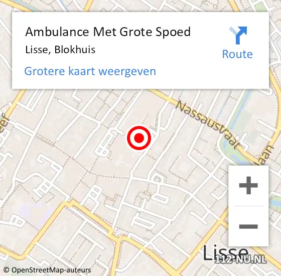 Locatie op kaart van de 112 melding: Ambulance Met Grote Spoed Naar Lisse, Blokhuis op 22 november 2024 11:04