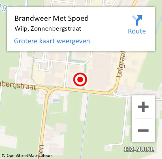 Locatie op kaart van de 112 melding: Brandweer Met Spoed Naar Wilp, Zonnenbergstraat op 22 november 2024 11:42