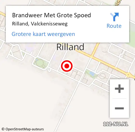 Locatie op kaart van de 112 melding: Brandweer Met Grote Spoed Naar Rilland, Valckenisseweg op 22 november 2024 11:45