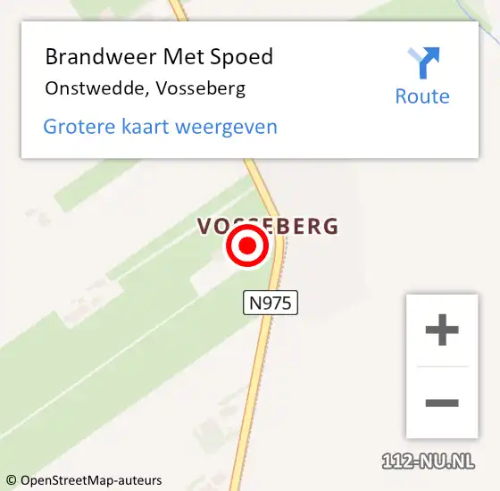 Locatie op kaart van de 112 melding: Brandweer Met Spoed Naar Onstwedde, Vosseberg op 22 november 2024 12:03