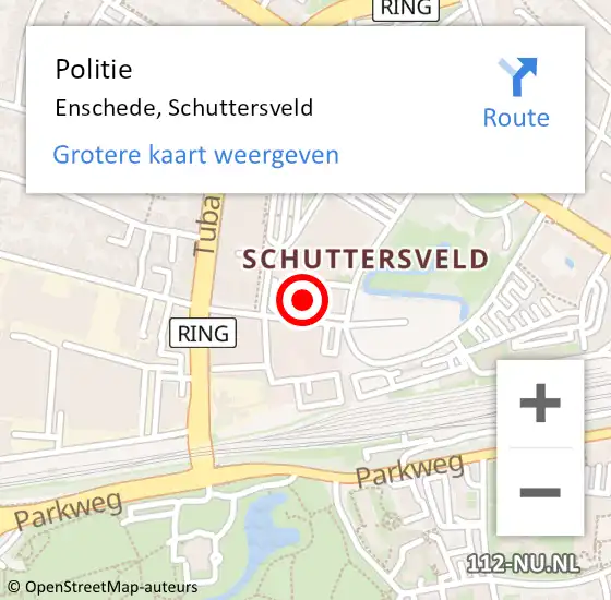 Locatie op kaart van de 112 melding: Politie Enschede, Schuttersveld op 22 november 2024 13:28