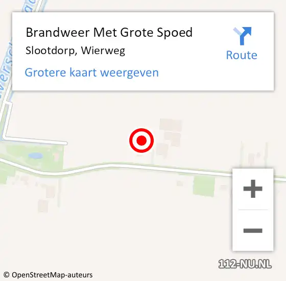 Locatie op kaart van de 112 melding: Brandweer Met Grote Spoed Naar Slootdorp, Wierweg op 22 november 2024 14:18