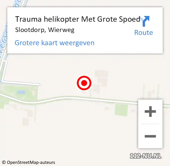 Locatie op kaart van de 112 melding: Trauma helikopter Met Grote Spoed Naar Slootdorp, Wierweg op 22 november 2024 14:25