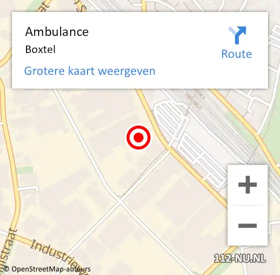 Locatie op kaart van de 112 melding: Ambulance Boxtel op 22 november 2024 15:39