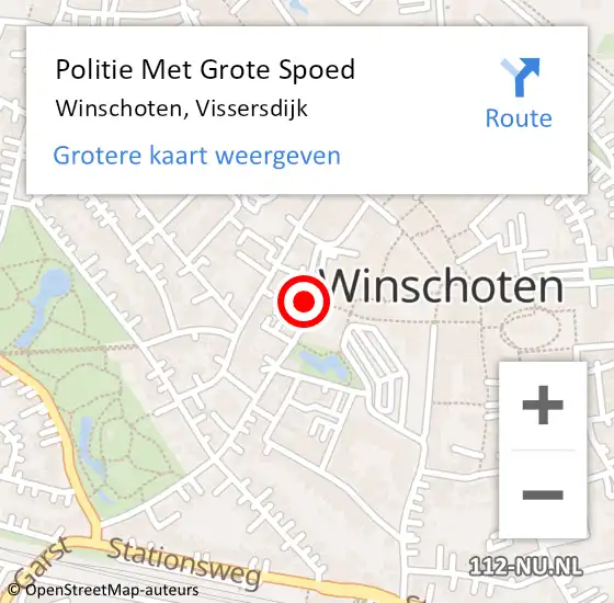 Locatie op kaart van de 112 melding: Politie Met Grote Spoed Naar Winschoten, Vissersdijk op 22 november 2024 15:41