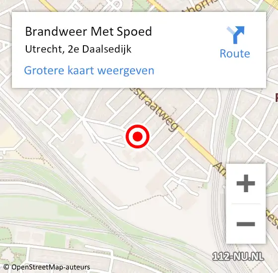 Locatie op kaart van de 112 melding: Brandweer Met Spoed Naar Utrecht, 2e Daalsedijk op 22 november 2024 15:43