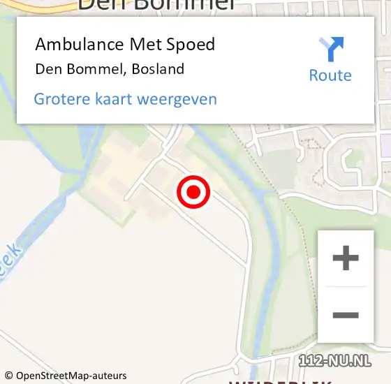 Locatie op kaart van de 112 melding: Ambulance Met Spoed Naar Den Bommel, Bosland op 22 november 2024 15:45