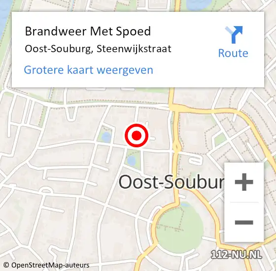 Locatie op kaart van de 112 melding: Brandweer Met Spoed Naar Oost-Souburg, Steenwijkstraat op 22 november 2024 15:47