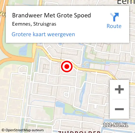 Locatie op kaart van de 112 melding: Brandweer Met Grote Spoed Naar Eemnes, Struisgras op 27 oktober 2014 19:40