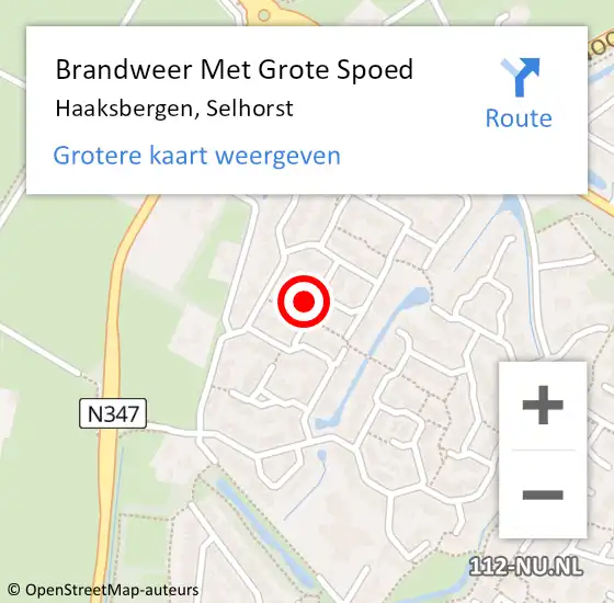 Locatie op kaart van de 112 melding: Brandweer Met Grote Spoed Naar Haaksbergen, Selhorst op 22 november 2024 16:47