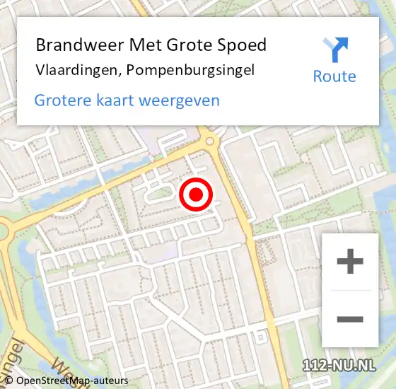 Locatie op kaart van de 112 melding: Brandweer Met Grote Spoed Naar Vlaardingen, Pompenburgsingel op 22 november 2024 17:10