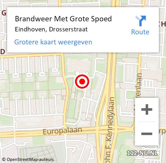 Locatie op kaart van de 112 melding: Brandweer Met Grote Spoed Naar Eindhoven, Drosserstraat op 22 november 2024 17:25