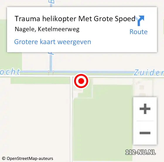 Locatie op kaart van de 112 melding: Trauma helikopter Met Grote Spoed Naar Nagele, Ketelmeerweg op 22 november 2024 17:28