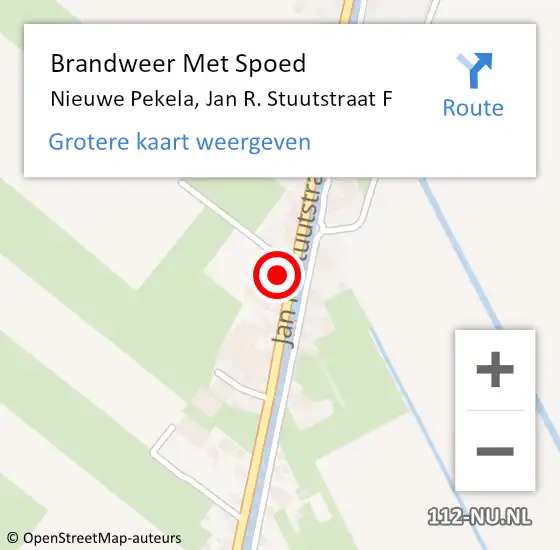 Locatie op kaart van de 112 melding: Brandweer Met Spoed Naar Nieuwe Pekela, Jan R. Stuutstraat F op 22 november 2024 17:40