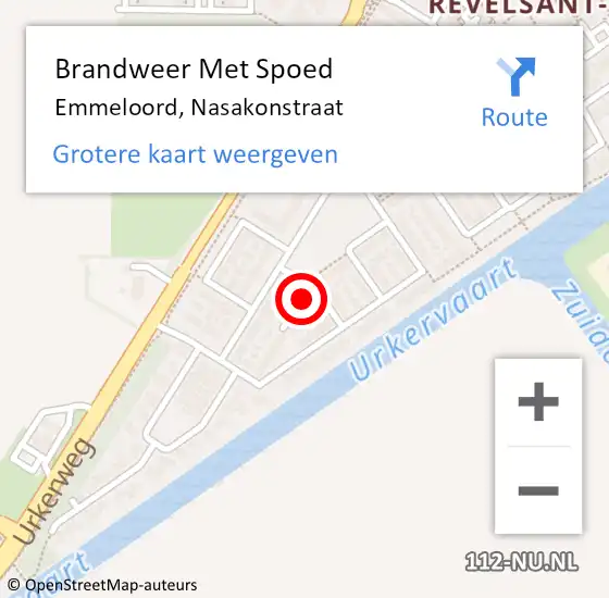 Locatie op kaart van de 112 melding: Brandweer Met Spoed Naar Emmeloord, Nasakonstraat op 22 november 2024 17:42