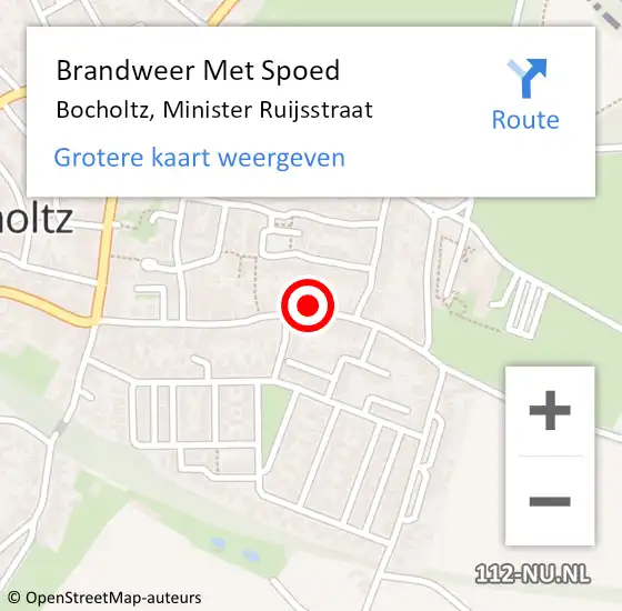 Locatie op kaart van de 112 melding: Brandweer Met Spoed Naar Bocholtz, Minister Ruijsstraat op 22 november 2024 18:26