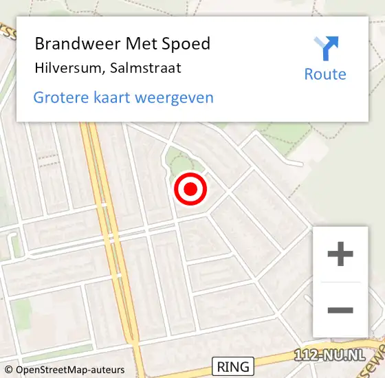 Locatie op kaart van de 112 melding: Brandweer Met Spoed Naar Hilversum, Salmstraat op 22 november 2024 19:20