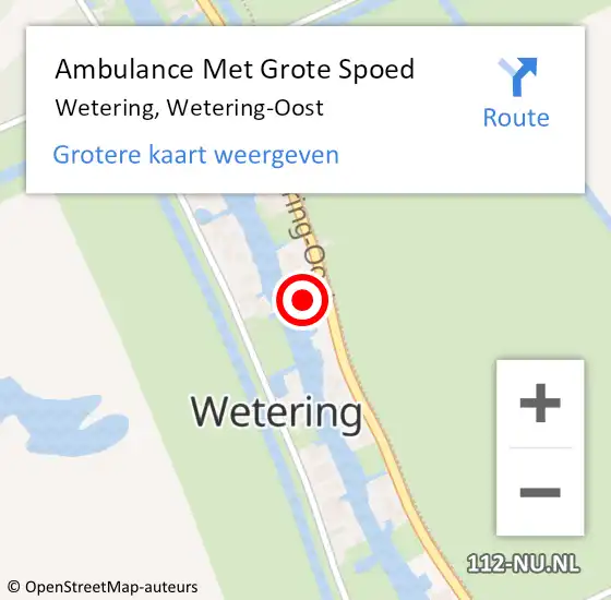 Locatie op kaart van de 112 melding: Ambulance Met Grote Spoed Naar Lekkerkerk, Wetering-Oost op 22 november 2024 19:27