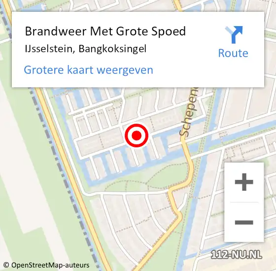 Locatie op kaart van de 112 melding: Brandweer Met Grote Spoed Naar IJsselstein, Bangkoksingel op 22 november 2024 19:30