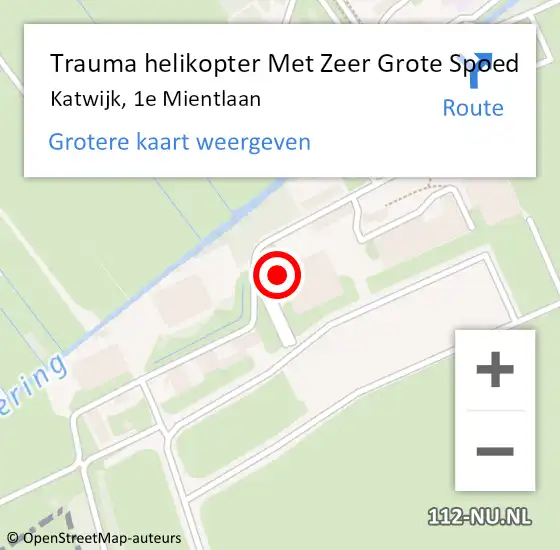 Locatie op kaart van de 112 melding: Trauma helikopter Met Zeer Grote Spoed Naar Katwijk, 1e Mientlaan op 22 november 2024 20:00