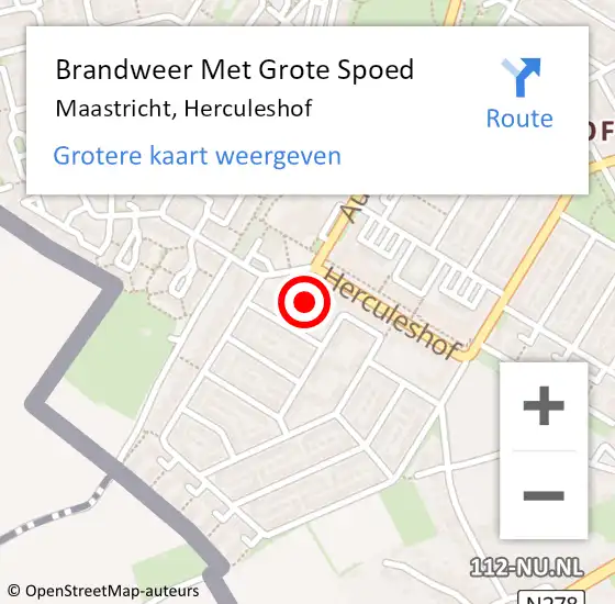 Locatie op kaart van de 112 melding: Brandweer Met Grote Spoed Naar Maastricht, Herculeshof op 22 november 2024 22:06